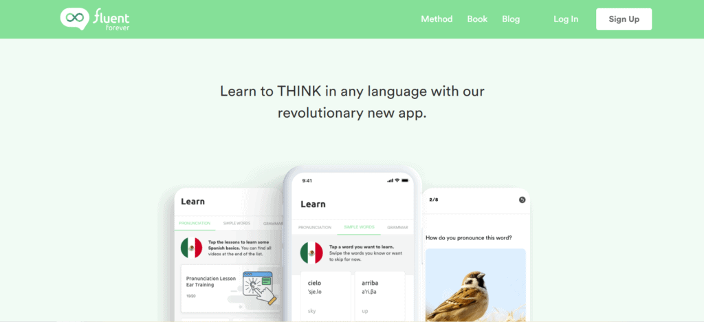 Fluent Forever home page