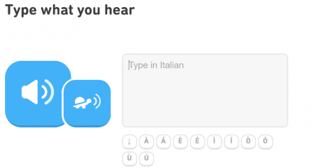 Duolingo listening exercise