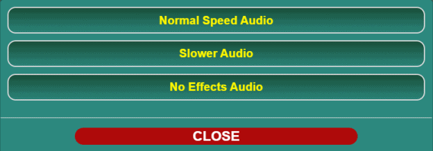 The options menu for audio playback.