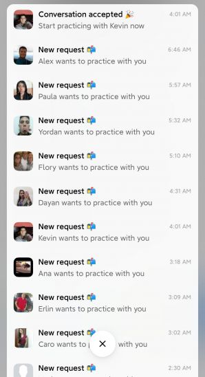 This is the long list of notifications I received when many users sent message requests to me.