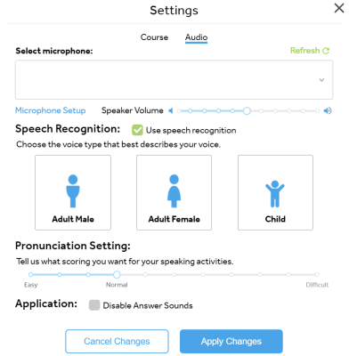 Speech Recognition Settings