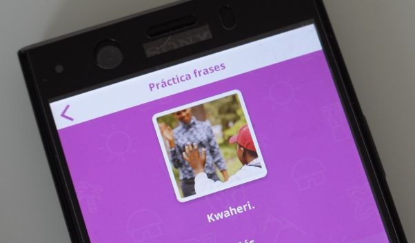 uTalk language app is open on the Swahili word Kwaheri