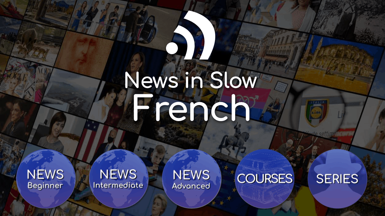 Screenshot of the News in Slow French landing page