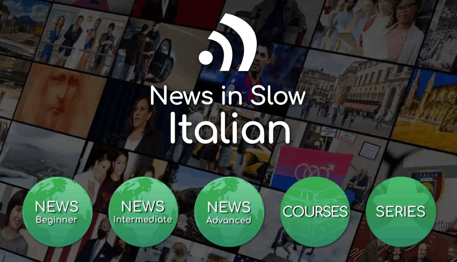 Screenshot of the News in Slow Italian Landing Page
