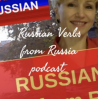 Image of the podcast host and a Russian flag.