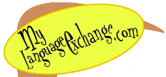 Yellow circle with text that reads, "Mylangaugeexchange.com"
