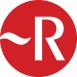 The letter R on a red background