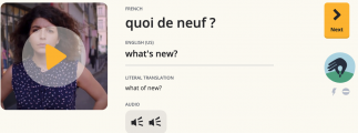 Text in French with English translation that reads "What's new?" 