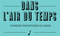 Text reads, "Dans l'air du temps" on a turquoise background