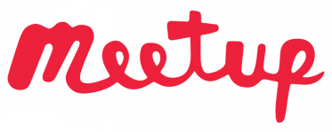 The text "meetup" appears in red cursive letters.